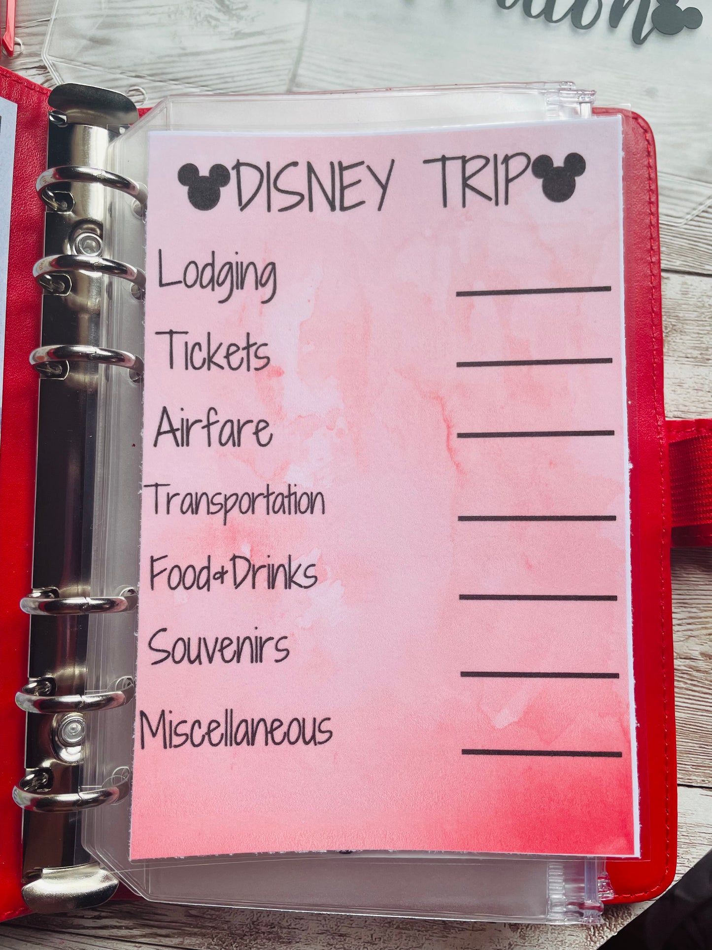 Disney Budget Binder, Disney Savings Challenges, Vacation Disney Binder